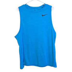 Men's Nike Dri-Fit Blue Tank Top L with Black Logo